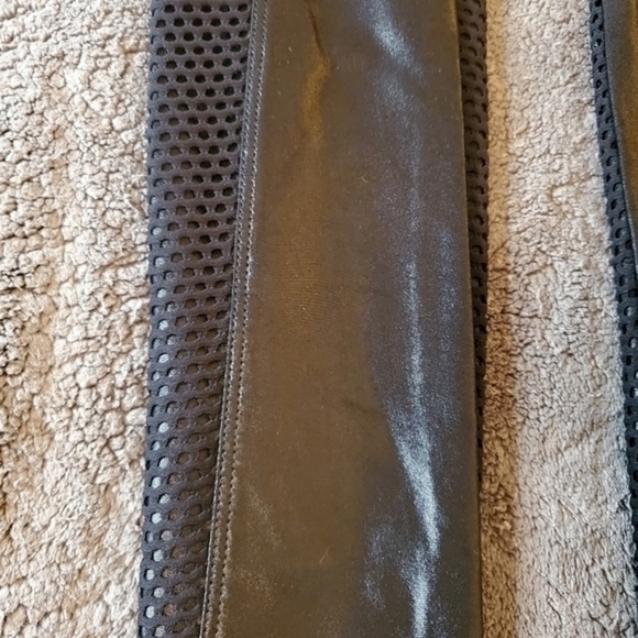 Koral Lustrous Mesh Faux Leather Maternity Leggings - Picture 4 of 10